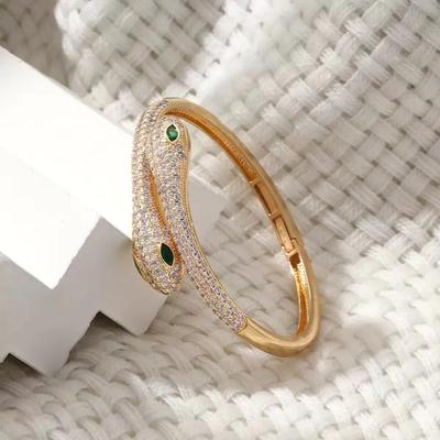 Electric Serpentine Zircon Open Bracelet High Fashion Bracelet