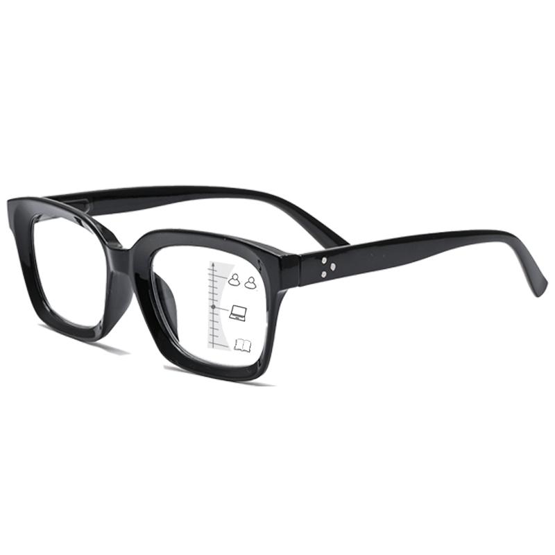 Multifocal Blue Light Blocking Progressive Reading Glasses with Round-Square Lenses for Presbyopia +1.0 To +3.0