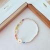 Women's 925 Silver Mother-of-Pearl Ball and Dandelion Layered Bracelet