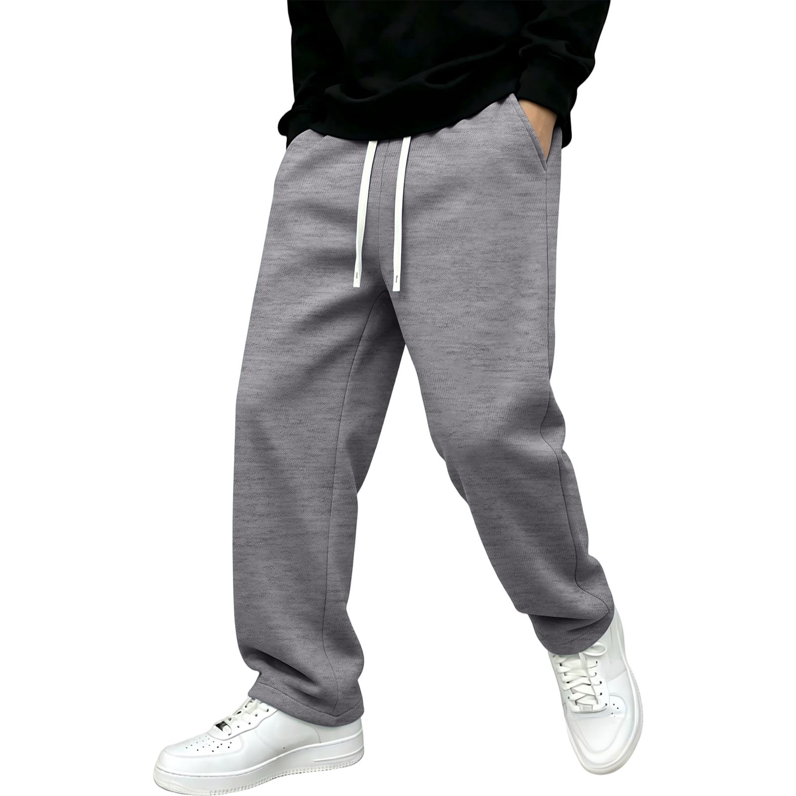 Men s Straight Leg Wide Leg Sweatpants Casual Joggers with Soft Drape for Sports and Lounging XL