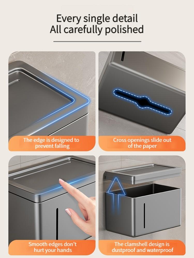 Κουτί Χαρτιού Υγείας Επιτοίχιο Κουτί Διανομέα Χαρτιού Υγείας Ράφι Αποθήκευσης Μπάνιου