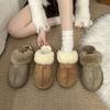 2025 new Qian Songyi with the same fur integrated slippers women's outer wear bag head hair mop warm home fluff mop