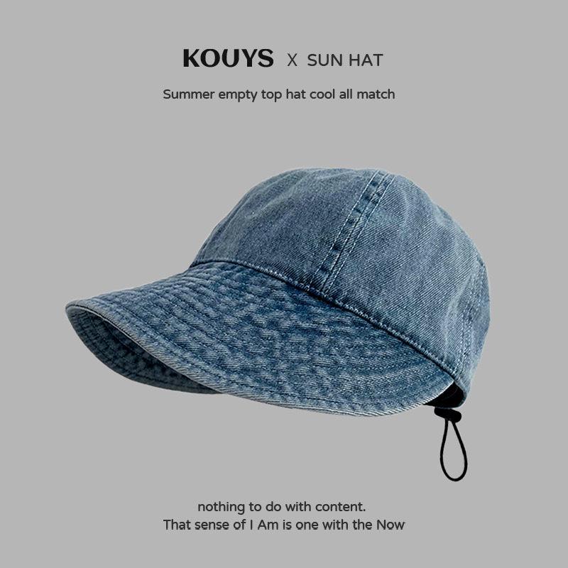 Women's Face-Slimming Denim Sun Hat: Trendy Japanese Fisherman Bucket Style with Sun Protection