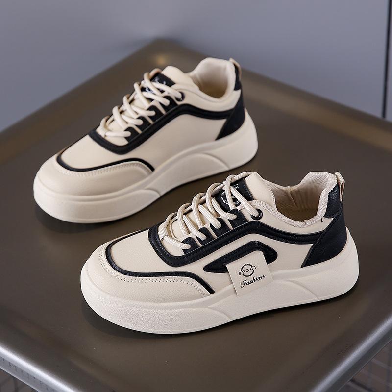 Spring Little White Shoes New Ins Female Students Platform Heightening Sports Board Shoes Casual