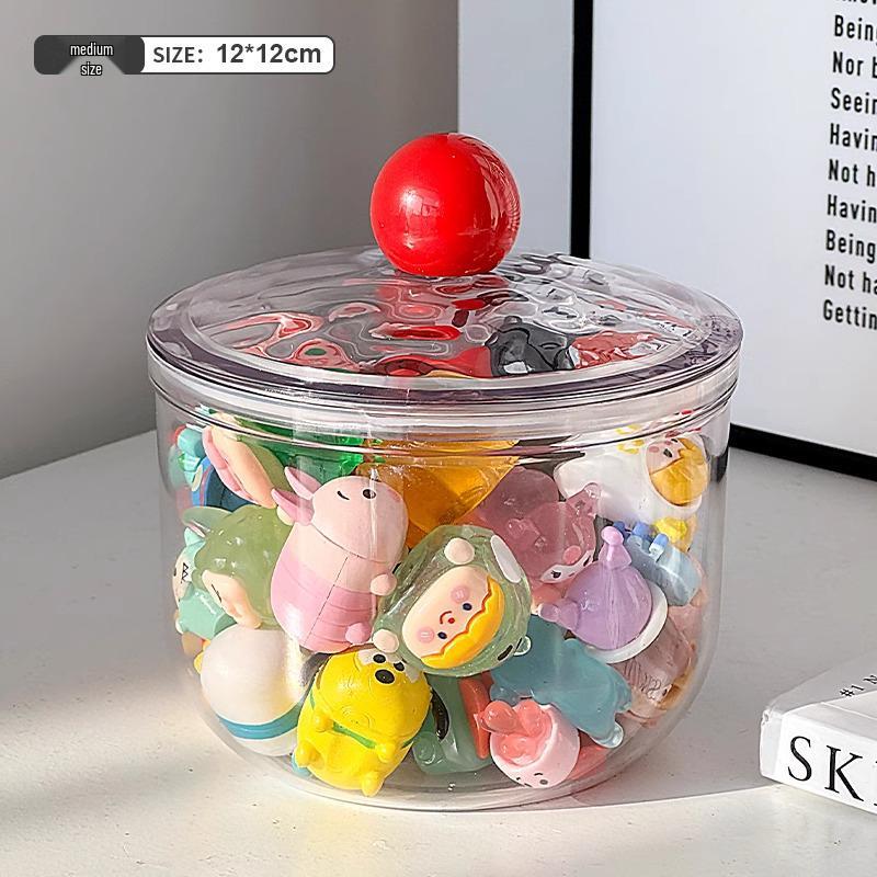 Mengli Transparent Storage Jar with Large Capacity for Figurines, Ornaments, and Food.