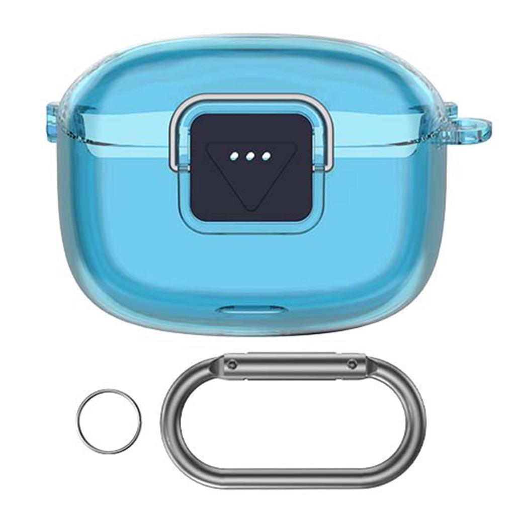 TPU Protective Case with Carabiner Scratch Resistant Cover Shockproof Wireless Earbuds Protector Compatible for Tune Buds 2
