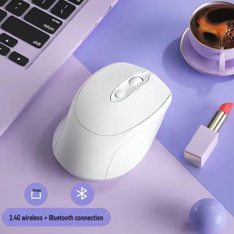 Three-Mode Silent Wireless Mouse for Women - Rechargeable, Compatible with ASUS, HP, Lenovo, and Dell.