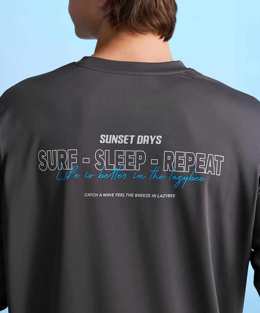 Leijibi Dry-Cooling Oversized Top Long Sleeve Rash Guard M Dark Gray