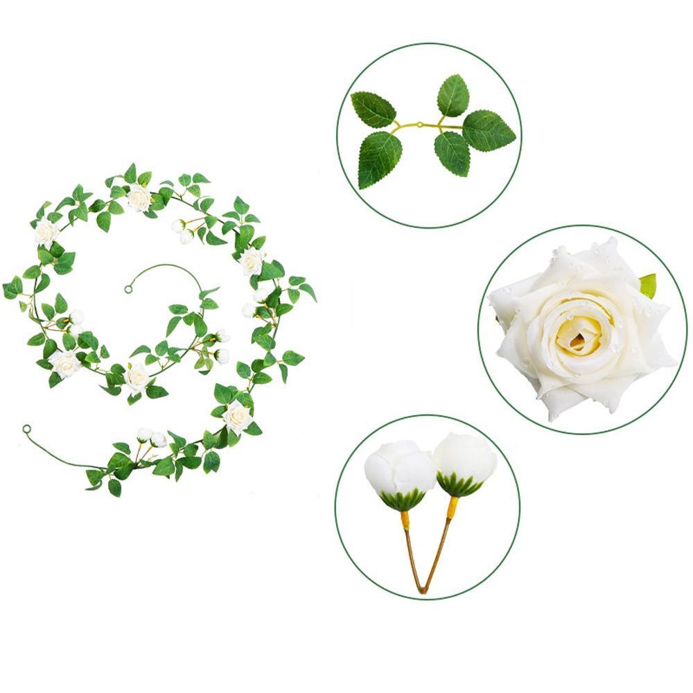 Plastic Silk Rose Flower Vine Spring Rose Wall Hanging Artificial Rose Vine  Hotel Restaurant