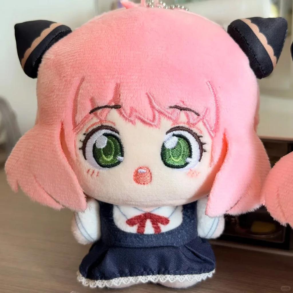 10cm Mini Spy X Family Anya Forger Plush Doll Soft Fluffy Stuffed Anime Keychain Kawaii Cotton Plushie for Backpack Decor Gifts
