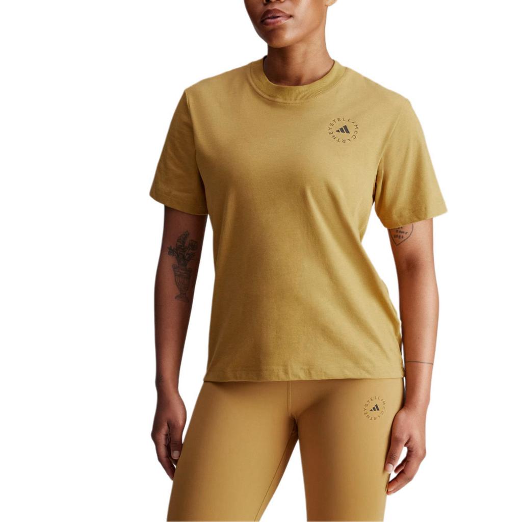 adidas True Casuals Reguläres Bequemes Sportliches Rundhals Kurzarm T-Shirt Damen Tops Dünenbraun IW9923