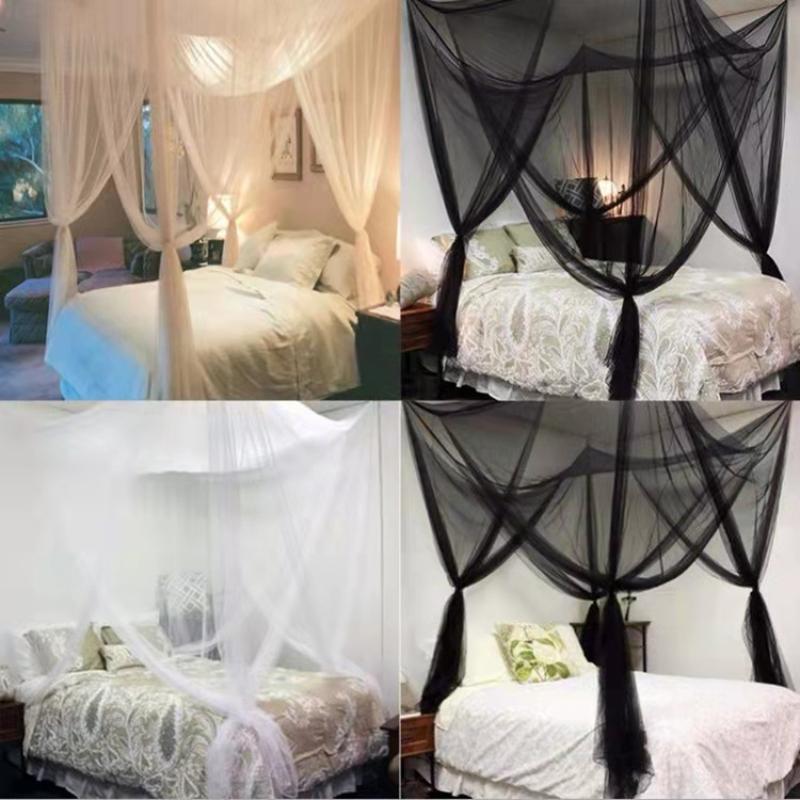 European Style Mosquito Net Black White Oversized Four Door Mosquito Net Outdoor European and American Large Mosquito Net