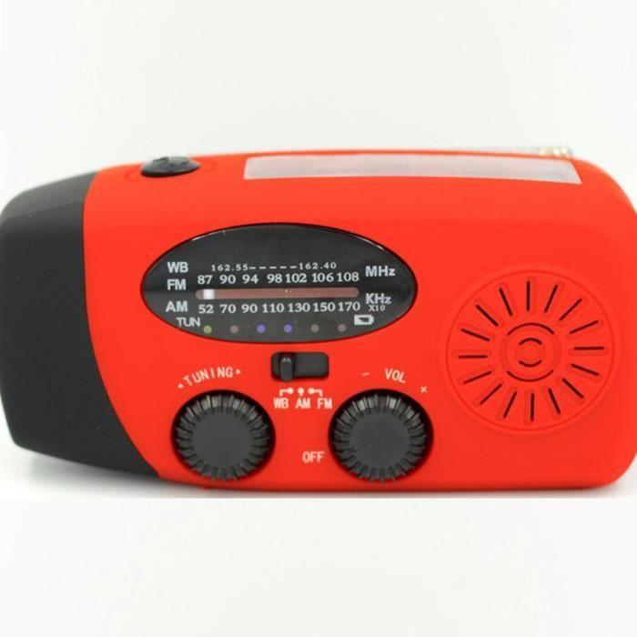 Radio solaire avec torche LED d'urgence à manivelle VIPITH, radio avec batterie de secours pour smartphone 2000 mAh