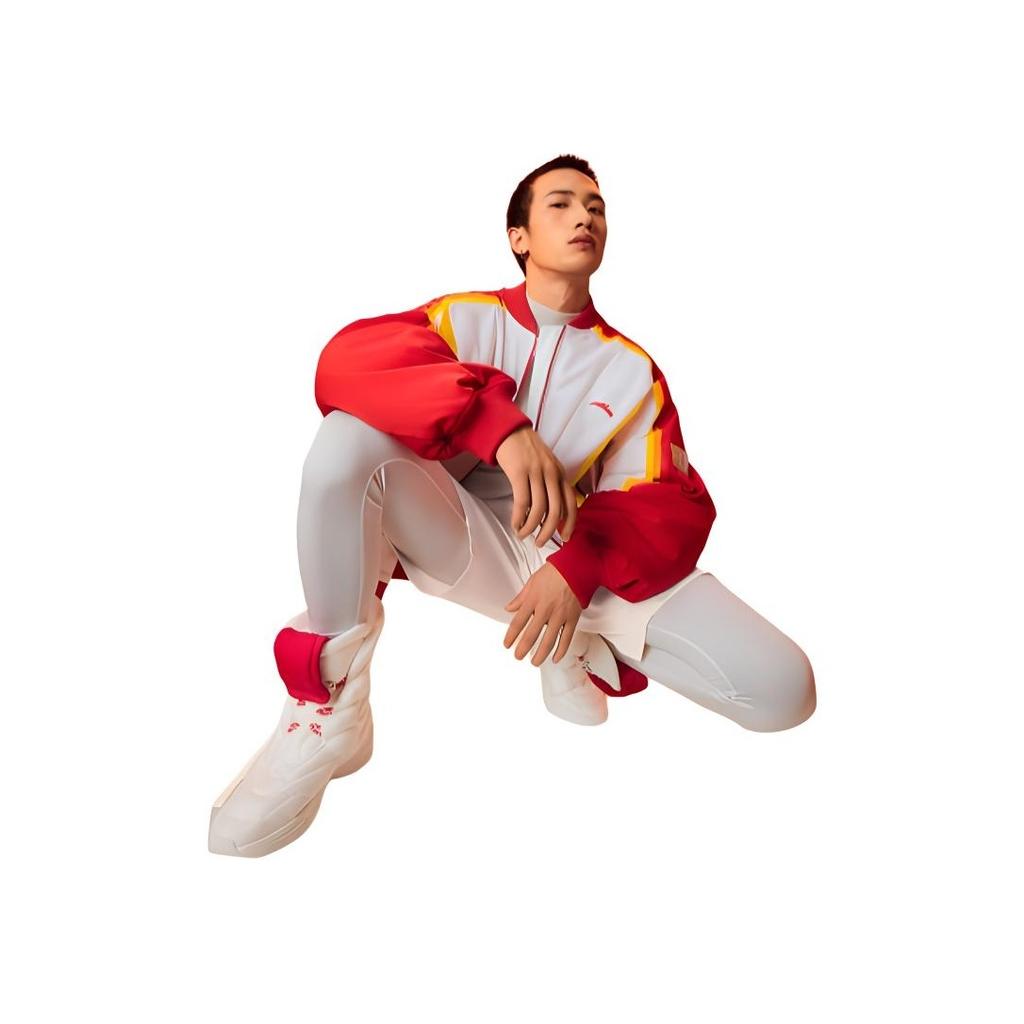 Anta X Chenpeng Collaboration Brand Logo Casual Short Sports Jacket Men Jackets Heat-Red 152418906-1