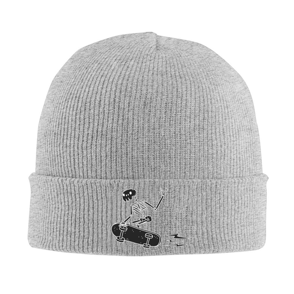 Cool Skeleton Skateboard Warm Knitted Cap Hip Hop Bonnet Hat Autumn Winter Outdoor Beanies Hats for Unisex Adult