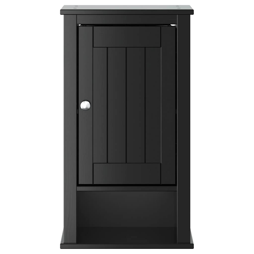 Bathroom Wall Cabinet BERG Black 40 X 27 X 71.5 Cm Solid Pine Wood