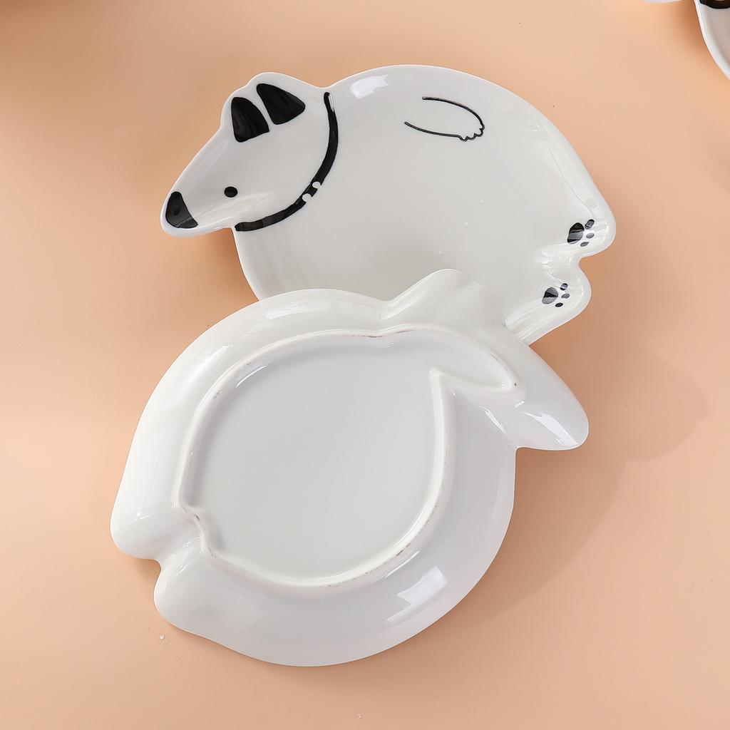 New Creative Cute White Bear Shape Bread Small Plate Household Snacks Snack Plate Hot Pot Dipping Saucer