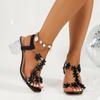 Women's Sandals, Summer One-piece Sandals, Rhinestone High Heels
