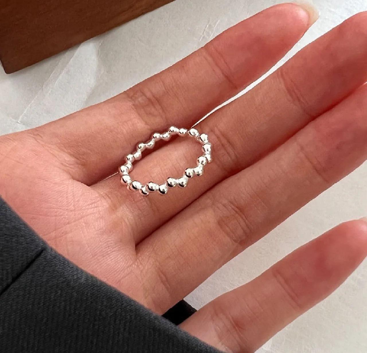 Su Chuang S925 Sterling Silver Irregular Geometric Open Band Ring for Women Adjustable Open