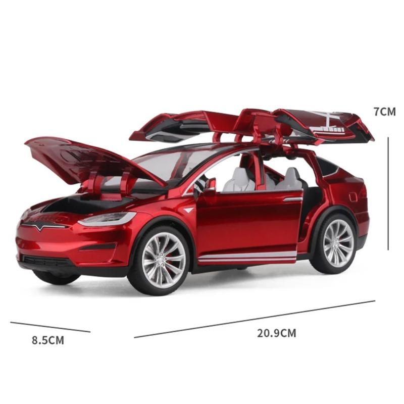 1/24 Tesla Model X SUV Alloy Car Model Diecast Metal Vehicles Car Model Simulation Sound and Light Collection Childrens Toy Gift