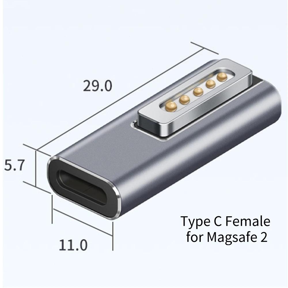 Type-C Female to Magnetic USB PD Fast Charging Adapter Connector Female to Magsafe 3 2 1 for Macbook Air/Pro Charging Adapter