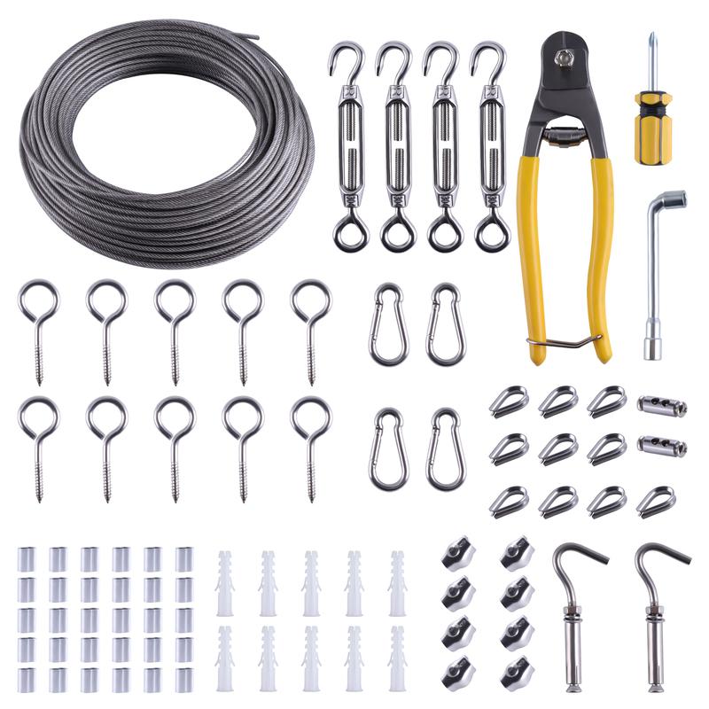 Wire Rope 1 pcs D3mmxL60m D3mmxL20m D2mmxL30m Stainless Steel Cable Wire Kit