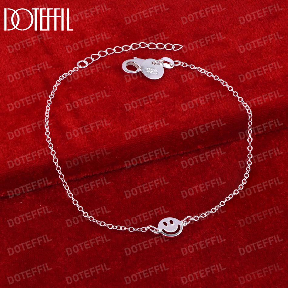 925 Sterling Silver Smiling Face Bracelet Fashionable Wedding Jewelry