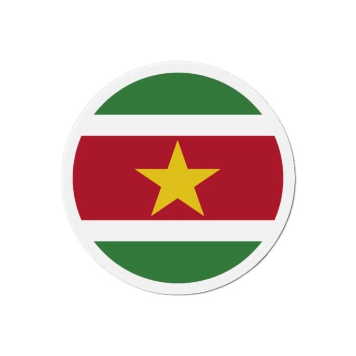 Aimant Rond Drapeau Suriname - Multicolore - 7 cm - 50 pièces - Résine synthétique - Mixte
