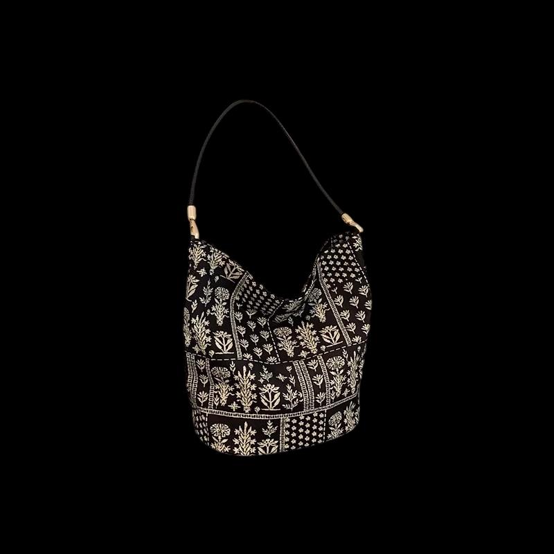 OGAR Ретро этническая вышитая холщовая сумка-тоут Medium