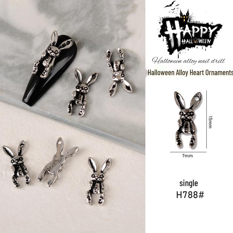 Japanese Metal Nail Art: Halloween Ghost Claw, Skull & Spider Rhinestone Stickers