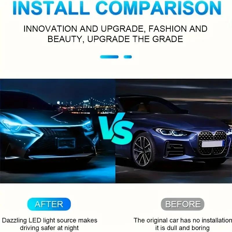 LED Car Hood Light Strip - 12V Decorative Ambient & DRL Lamp for Engine Bay (Car Modification)