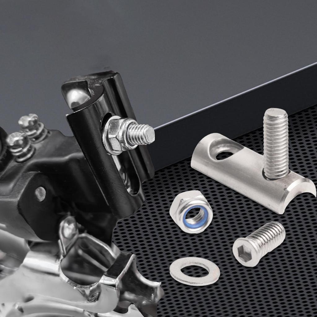 Road Bike Front Derailleur Extender Stainless Steel Parts Derailleur Hanger Extender for Mountain Road Cycling Outdoor Biking