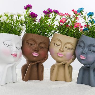 Creative Face Flower Pot Smooth Edge Drainage Decorative