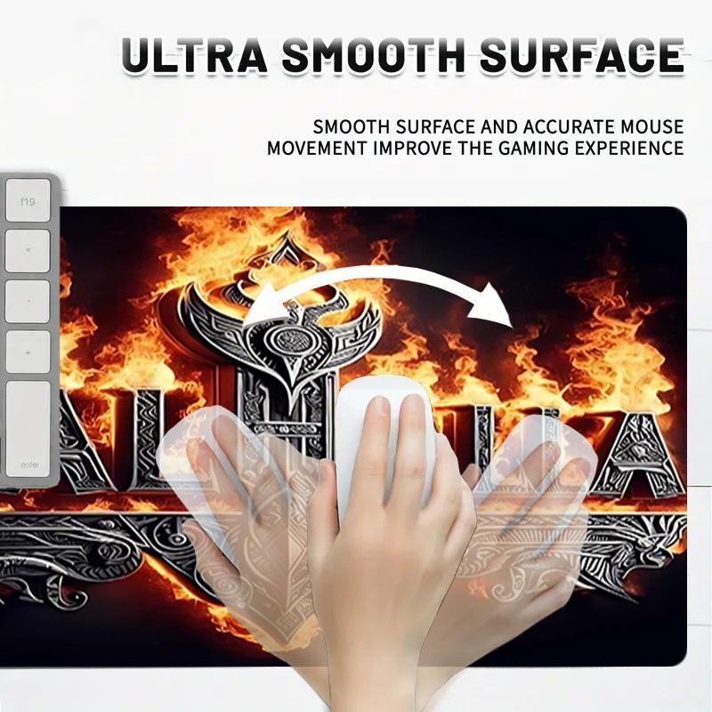 1PC Valhalla Flame Large Durable Mouse Pad Suitable for Office Desks, Gaming Desktops.Non-Slip Back P54