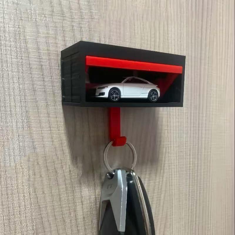 Porta-Chaves de Garagem de Carro com Porta que Abre Chaveiro de Garagem Divertido Pendurado na Parede Porta-Chaves de Carro Fácil Instalação Decoração de Parede