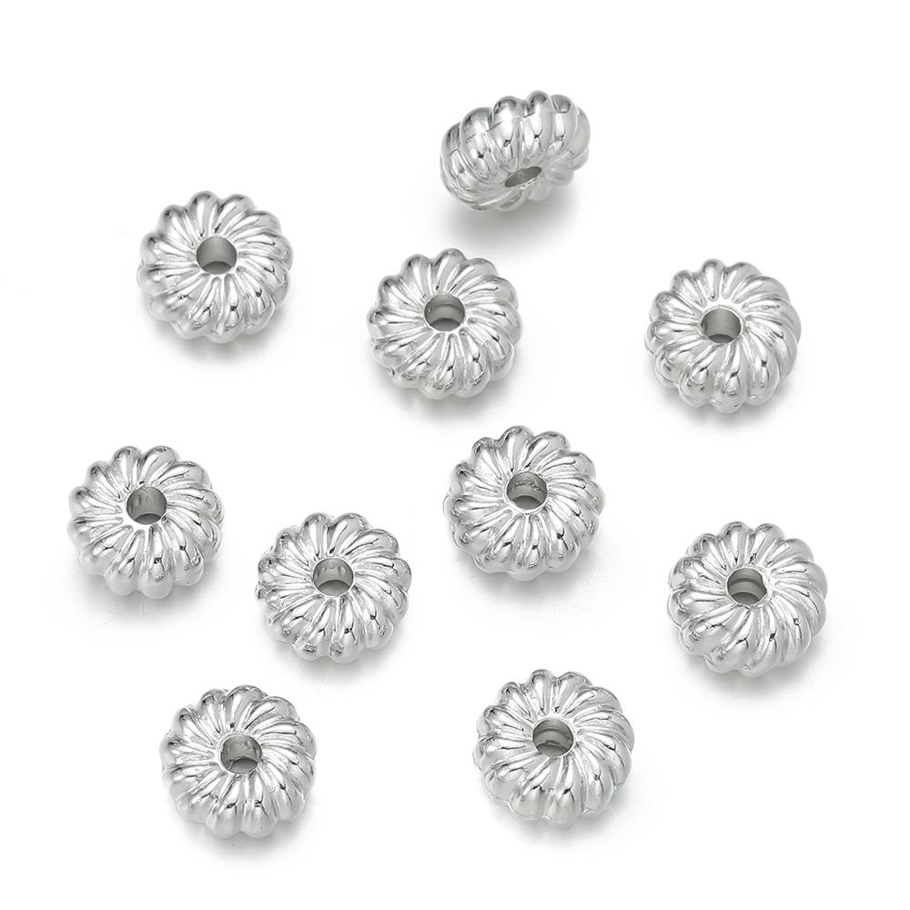 50pcs/lot CCB Spacer Beads Charms Antique Silver Color Spacer Beads Charms Pendants For DIY Bracelets Jewelry Making Accessories