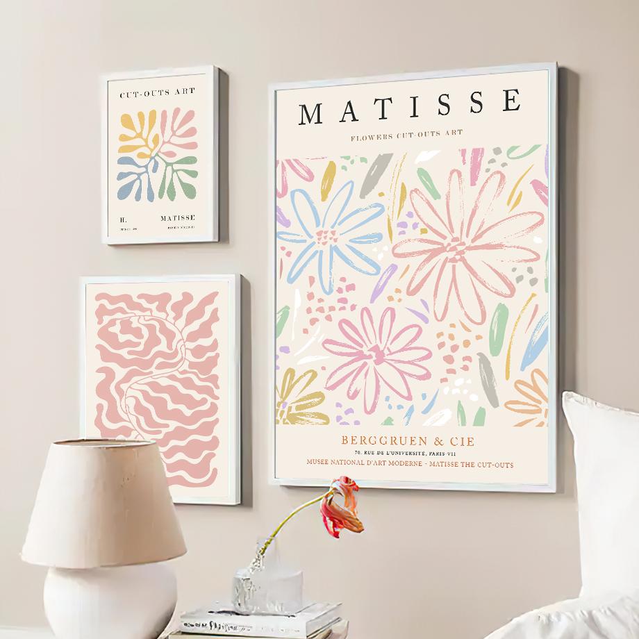 Colorful Matisse Flower Coral Shapes Wall Art Canvas Painting Nordic Posters And Prints Abstract Wall Pictures Living Room Decor