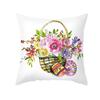 Spring Home Decor Cushion Cover Happy Easter Eggs Rabbit Decorative Pillow Covers Flowers Bunny Printed Throw Pillowcase 45x45cm