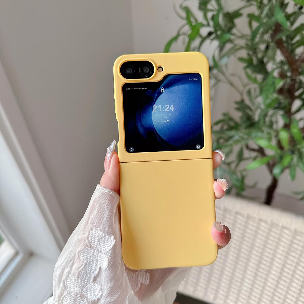 New Model Suitable for Samsung Z Flip7 Mobile Phone Case Ultra-thin PC Skin Feeling 3 4 5 6 Simple Folding Protective Case