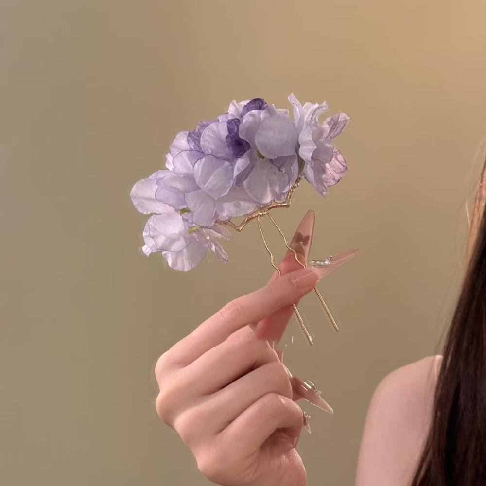 Sweet Flower Hair Stick Bohemian Bride Hair Accessories Chinese Style Side Clip  Bridesmaid