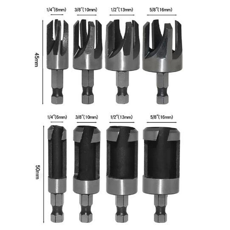 Wood Plug Cutter Drill Bit Set Hex Shank Barrel/Claw Type Wooden Plug Drill Straight and Tapered Hole Cutter Woodworking Tool