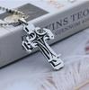 Necklace Pendant Steel Handchands Cross Silver 391