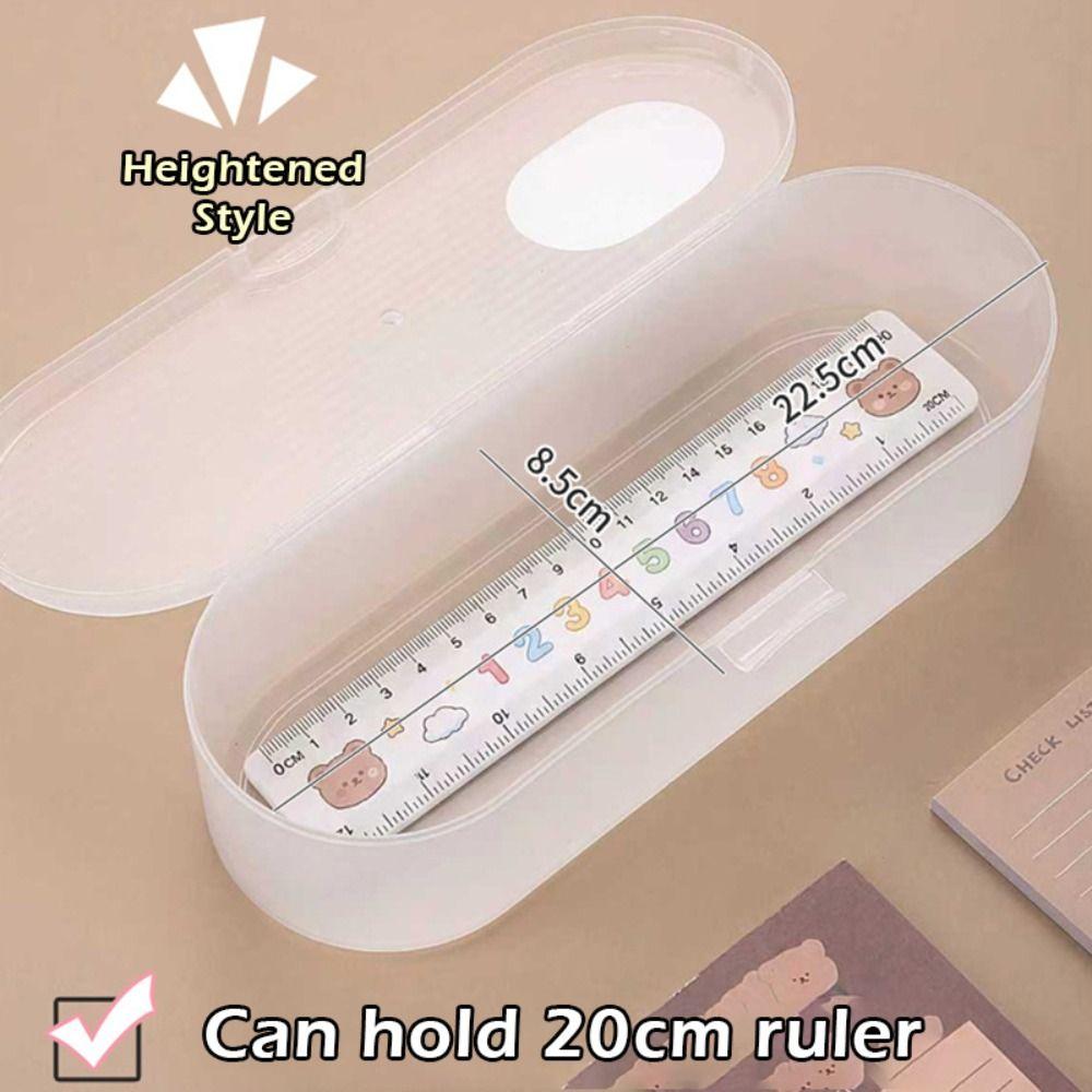 Simple Plastic Storage Box Transparent Stackable Pencil Case Large-capacity Stationery Storage Box Students