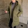Medium-length Cotton Clothing Men's Winter Trend of Loose Hooded Bakery Clothes Even Hooded Cotton Jacket Thickened Down Cotton Coat Men