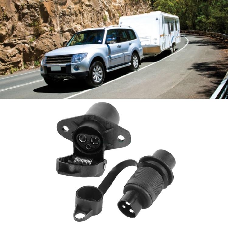 Easy To Install 3 Core Trailer Plug Connector With Sturdy ABS Construction For Caravans Motorhome Wiring Long Lasting Use