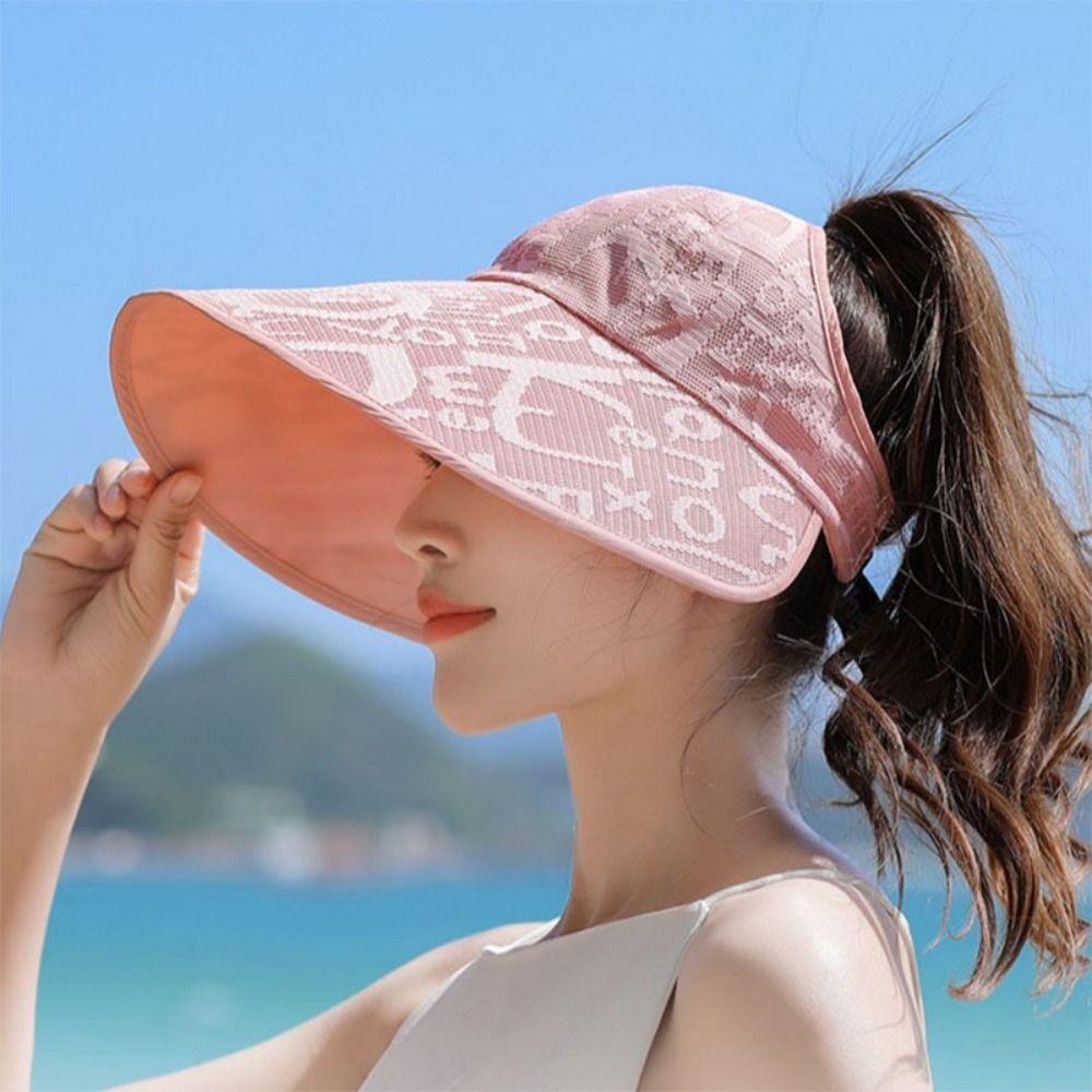 UV Protection Large Brim Sun Hat Letter UV Protection Hat Stylish Summer Panama Hat  Men
