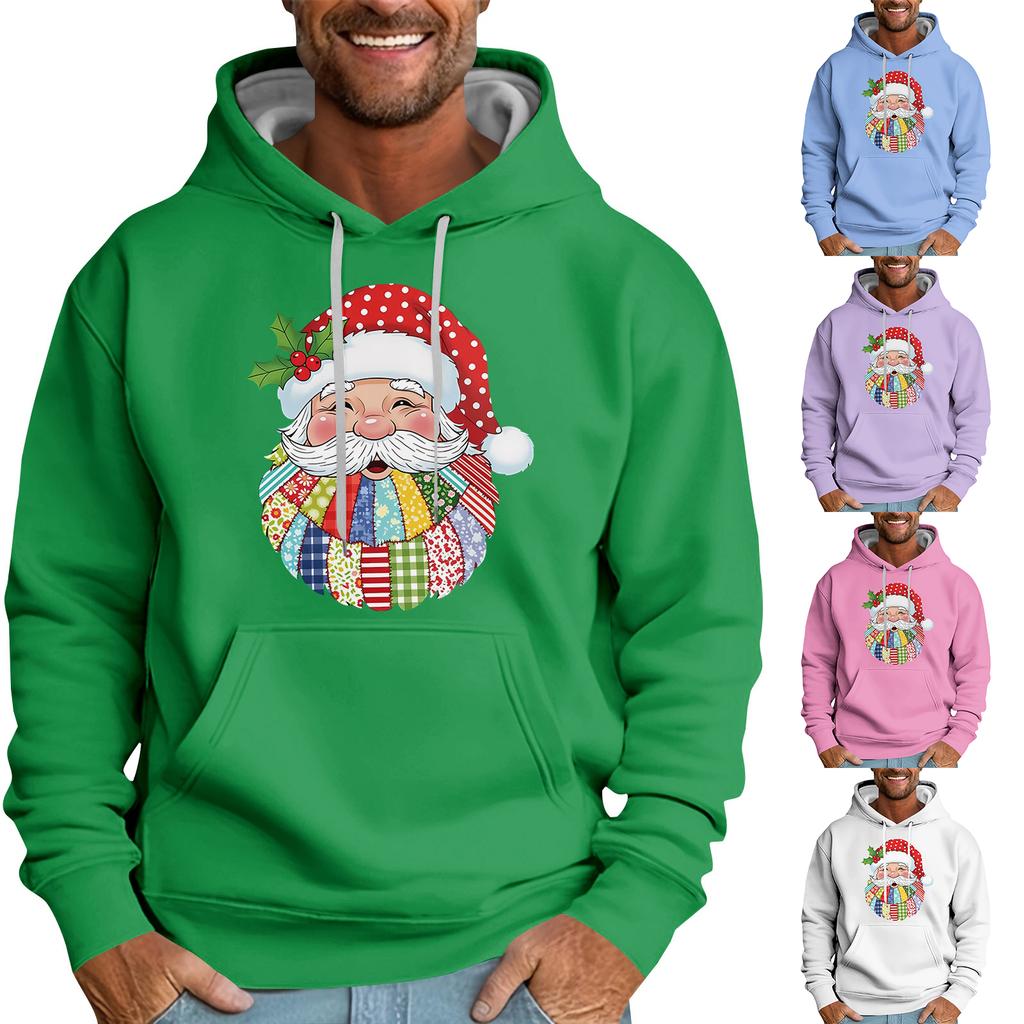 Christmas Print Loose Men's Hoodie