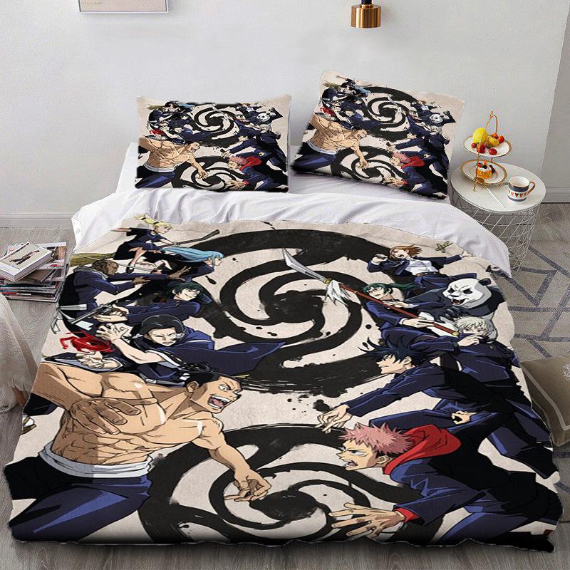 Jujutsu Satoru Gojo Anime Juego de Ropa de Cama Niños Niñas Individual Matrimonial Queen Size Funda Nórdica Con Funda de Almohada Cama Niños Adulto Textiles para el Hogar