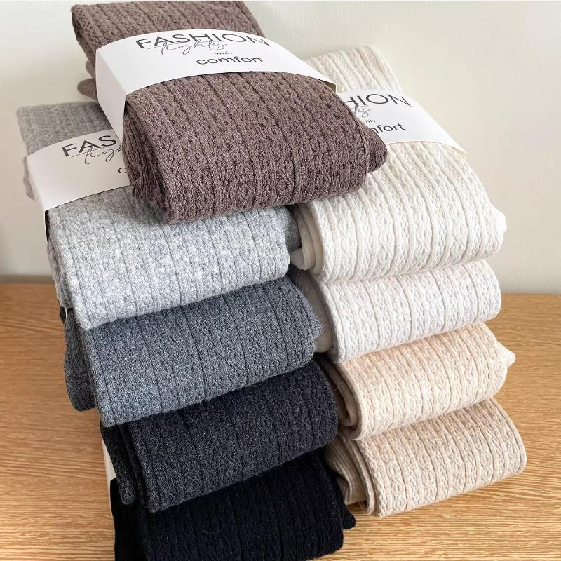 Autumn Winter Vintage Knitted Grid Tights for Women High Waist Elastic Slim Warm Pantyhose 2026 Streetwear Y2K Tights Stocking