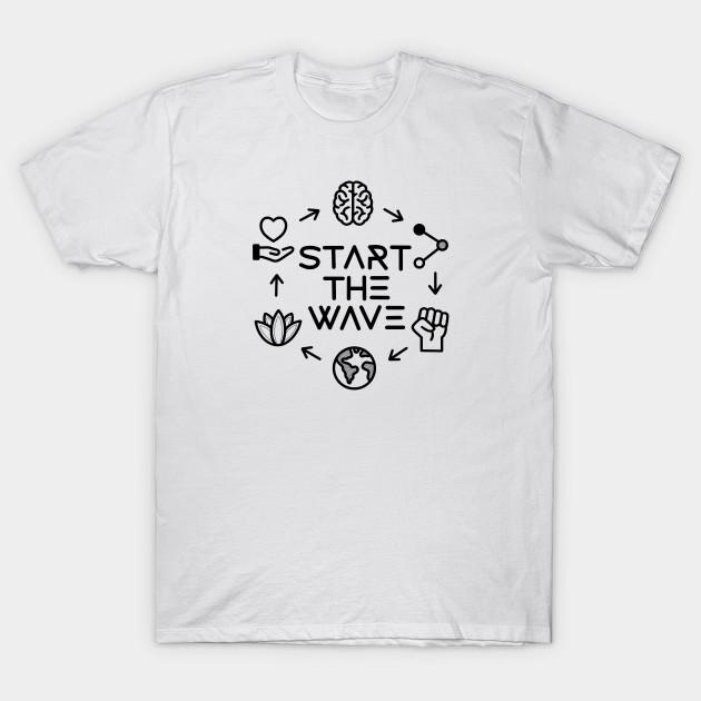 

Men Black Print T-shirt Start The Wave Values No-Cut Transfer Paper Print Cotton Tshirt 4XL білий